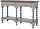 Flexsteel® Plymouth Medium Brown Sofa Table with Distressed Graywash Base-3