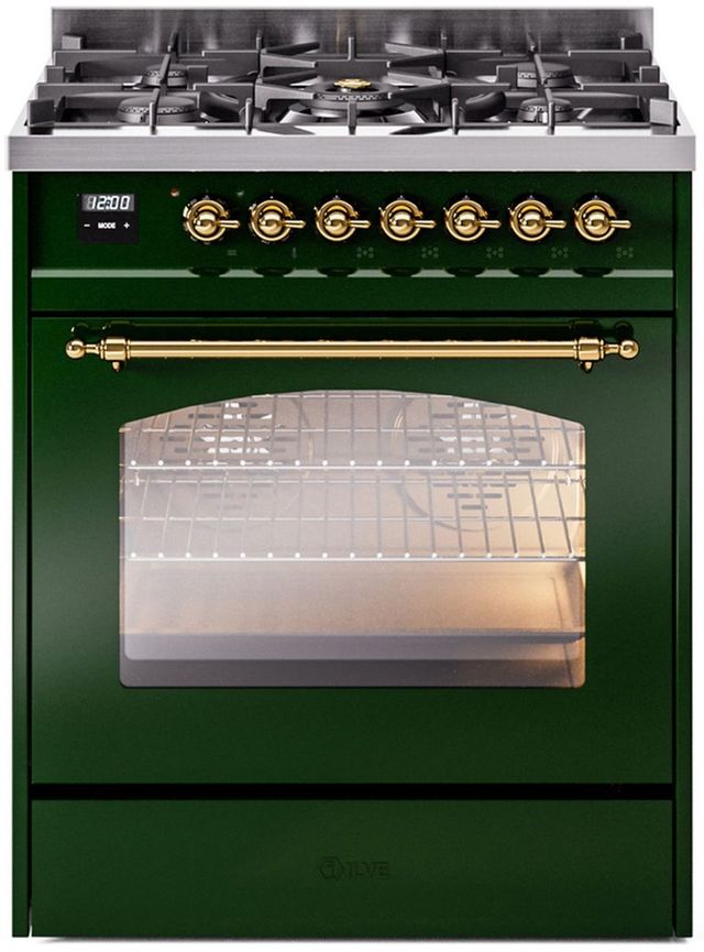 Ilve® Nostalgie II Series 30" Emerald Green Pro Style Dual Fuel Range-0