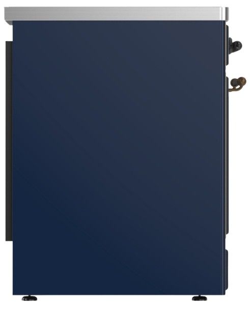 Ilve® Majestic III 30" Midnight Blue Pro Style Induction Range with Solid Door and Burnished Trim-3