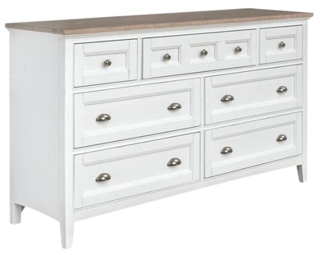 Magnussen Home® Heron Cove Chalk White/Dovetail Gray Dresser-0