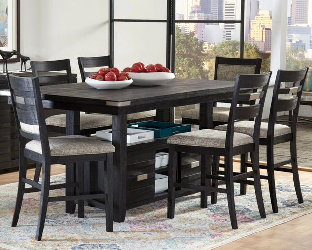 Jofran Inc. Altamonte 7-Piece Dark Charcoal Counter Height Dining Table Set-1