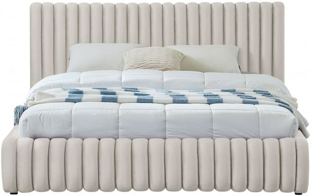 Meridian Furniture Nico Cream Upholstered Full Panel Bed-1