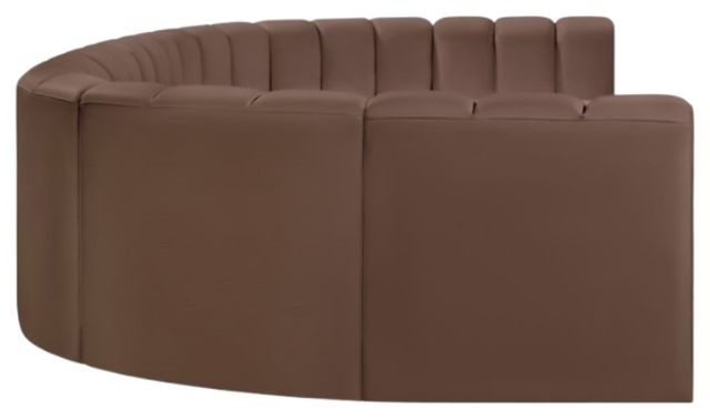 Meridian Furniture Arc 8-Piece Brown Vegan Leather Sectional-3