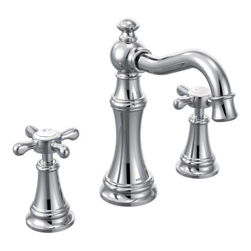 Moen® Weymouth Chrome Two-Handle High Arc Bathroom Faucet-1