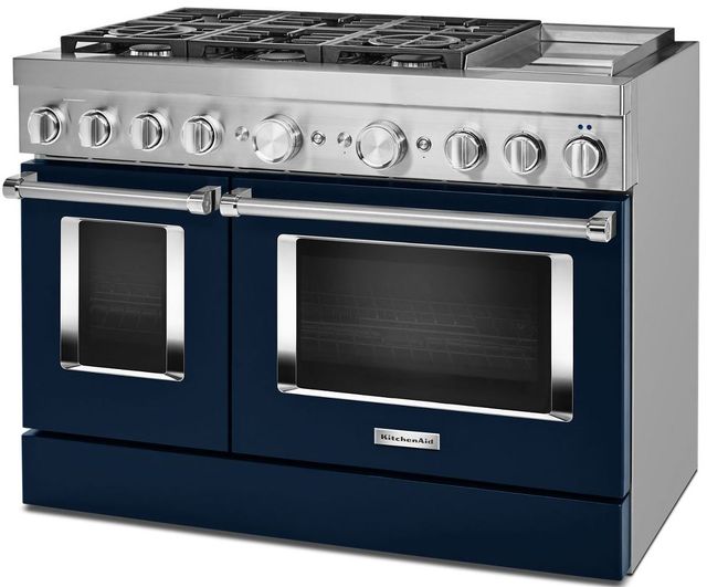 KitchenAid® 48" Ink Blue Pro Style Dual Fuel Range with Griddle-2