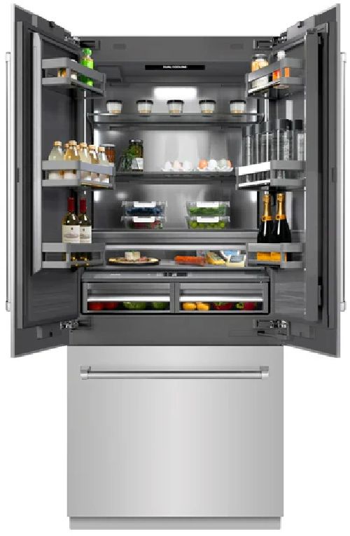 ZLINE 36" 19.6 Cu. Ft. Stainless Steel Built-In Bottom Freezer Refrigerator with Graphite Gray Interior-2