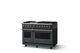 Viking® 5 Series 48" Cast Black Pro Style Dual Fuel (NG) Range with Brushed Brass Trim-2