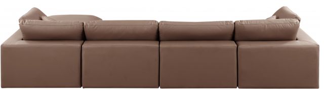 Meridian Furniture Comfy 5-Piece Brown Vegan Leather Sectional-2