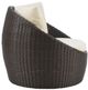 Linon Reza Dark Brown/Off-white Aluminum/Fabric/Resin Outdoor Snuggle Chair-3