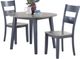 American Wholesale Furniture 3-Piece Gray Dining Table Set with Graphite Base-0