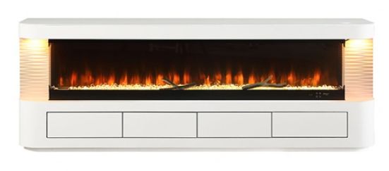 Furniture of America® Luken White 71" TV Stand with Electric Fire Place-0