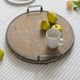 A & B Home Brown Wood Bead Round Tray-4