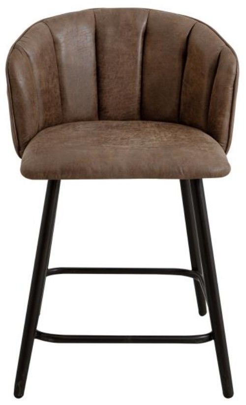 International Furniture Direct Tamesis Brown/Matte Black Barstool-1
