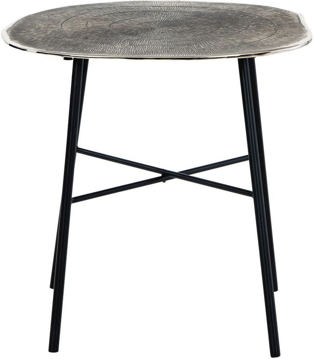 Signature Design by Ashley® Laverford Chrome End Table with Black Tapper Legs-2