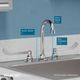 Elkay Chrome 8" Centerset Concealed Deck Faucet with 4" Gooseneck Spout and 6" Wristblade Handles-3