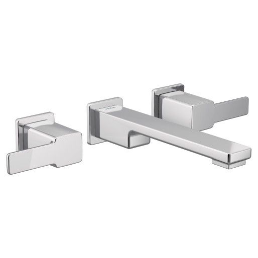 Moen® 90 Degree Chrome Two-Handle Wall Mount Bathroom Faucet-1