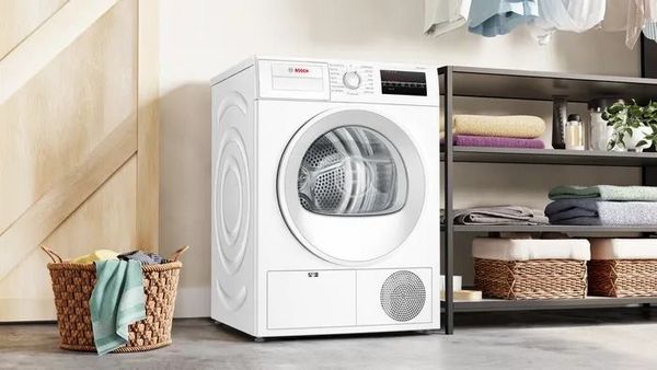 Bosch 300 Series 24" White Front Load Electric Dryer