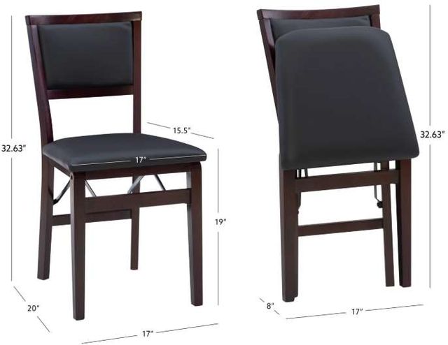 Linon Kiera Espresso Folding Chair -2