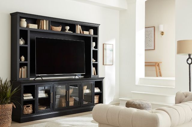 aspenhome® Byron Black 98" Console and Hutch-1