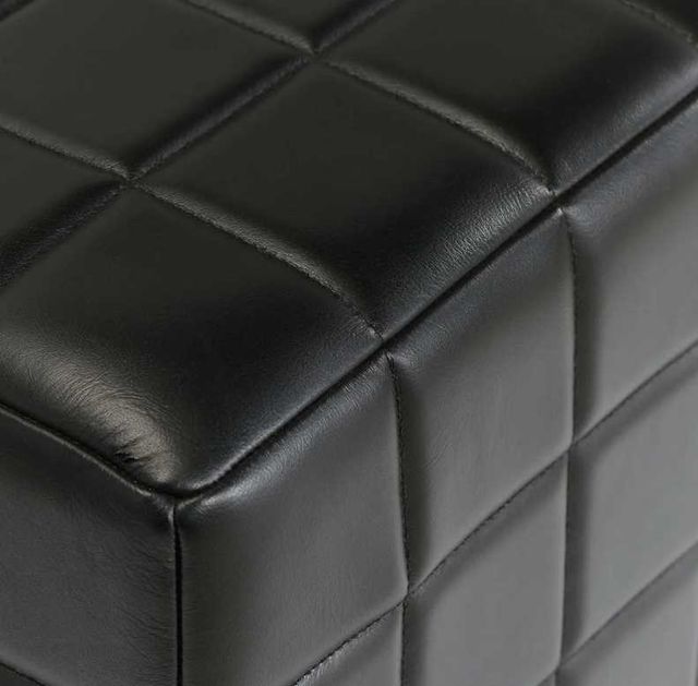 Classic Home Carlo Jet Black 18" Square Ottoman-3