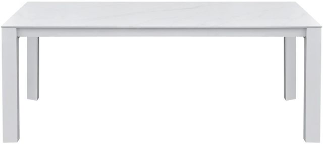 Intercon Alexa White Aluminum/Stone Outdoor Dining Table-2