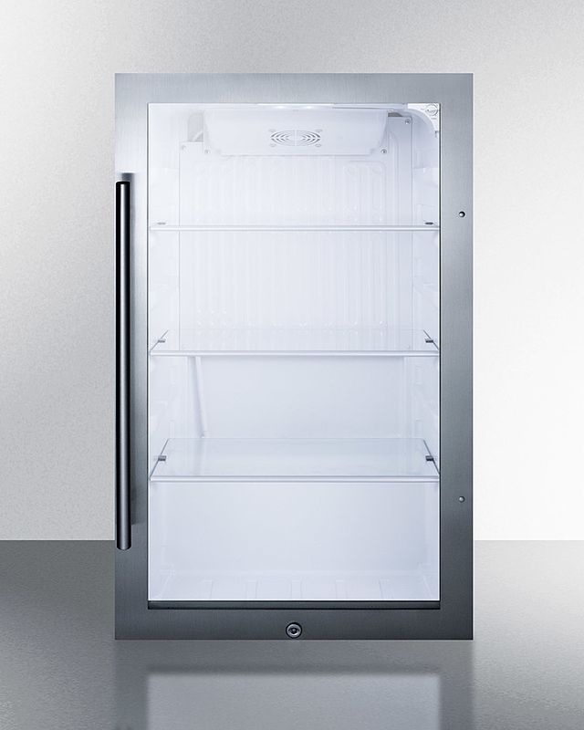 Summit® 19" 3.13 Cu. Ft. Stainless Steel Frame Shallow Depth Indoor/Outdoor Beverage Cooler-0
