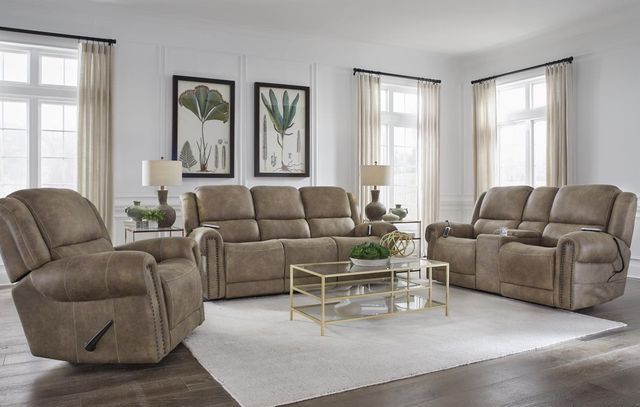 Corinthian Furniture Burr Ridge Hazelnut Power Reclining Loveseat with Console-1