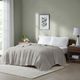 Olliix by Madison Park Freshspun Basketweave Grey Full/Queen Cotton Blanket-2