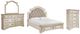 Signature Design by Ashley® Realyn 4-Piece Chipped White Queen Upholstered Bed Set-0