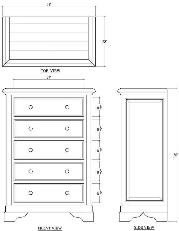 Bramble Customizable Huntley 5-Drawer Chest-1