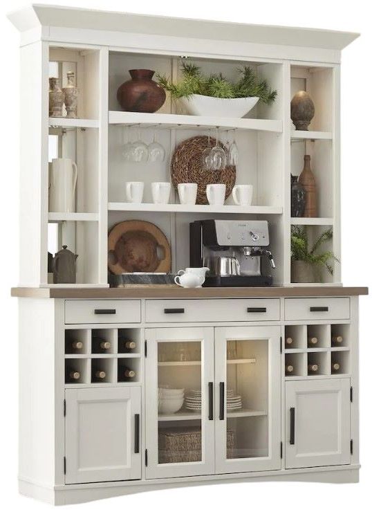 Parker House® Americana Modern Cotton/Weathered Natural Buffet and Display Hutch-0
