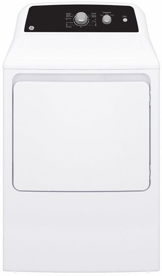 GE® 6.2 Cu.Ft. White Front Load Electric Dryer with SaniFresh Cycle