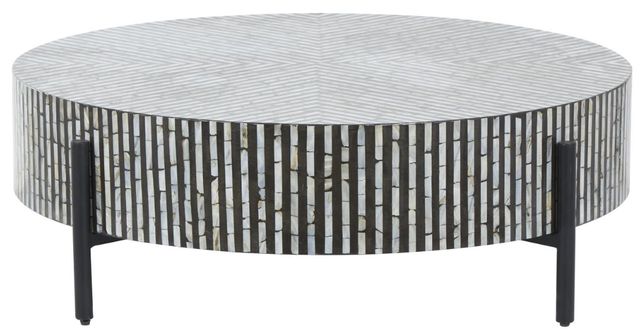 Deco Marche Gray Coffee Table with Black Base-2