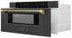 ZLINE Autograph Edition 30" 1.2 Cu. Ft. Black Stainless Steel Built-in Microwave Drawer with Champagne Bronze Helix Handle-4