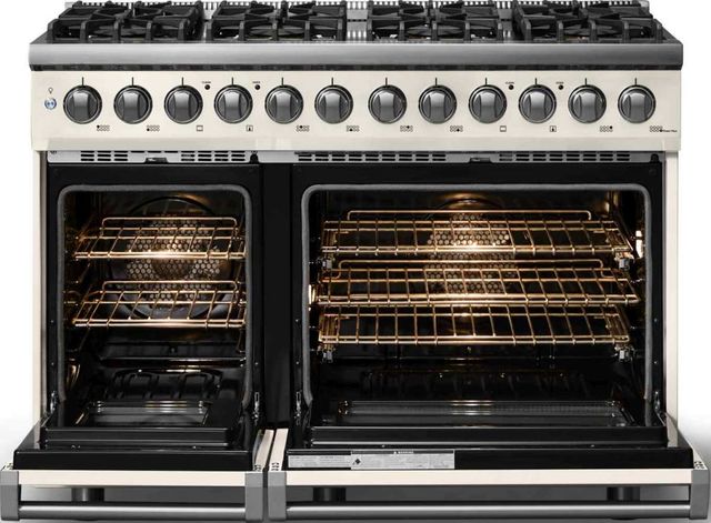 Viking® 5 Series 48" Pure White Pro Style Dual Fuel (LP) Range with Polished Chrome Trim-1