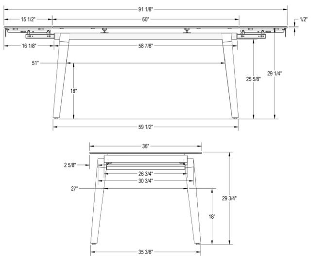 Amisco Customizable Amos 91" Rectangular Dining Table-2