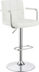 Coaster® Palomar Chrome/White Adjustable Bar Stool-0