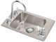 Elkay Lustertone® Classic Lustrous Satin Stainless Steel 22" x 19.5" x 6.5" Single Bowl Drop-in Classroom ADA Sink Kit-0