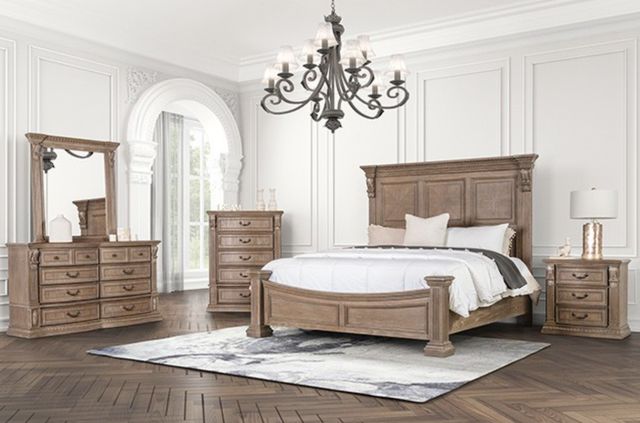 Furniture of America® Seven Oaks Weathered Oak Queen Bed-3