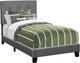 Monarch Specialties Inc. Dark Grey Upholstered Twin Panel Bed-0