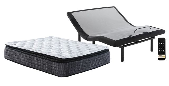 Sierra Sleep® by Ashley® Limited Edition 2-Piece 12" Hybrid Pillow Top and Better Adjustable Base Queen Mattress Set-0