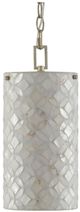 Currey & Company Ellison Antique Silver Leaf/Pearl Pendant Lighting-3