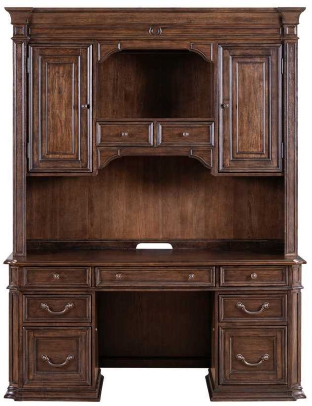 Liberty Furniture Provence Park Chateau Brown Office Credenza and Hutch-2
