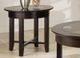 Handstone Customizable Demilune Glass Top Round End Table with Espresso Base and Shelf -0