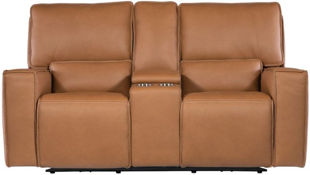 Hooker® Furniture MS Miles Oslo Antelope Power Reclining Loveseat with Power Headrest and Console-2