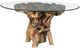 Hammary® Hidden Treasures Glass Top Root Ball Dining Table with Brown Base-0