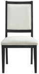 Elements International Versailles Contemporary Black/White Square Back Dining Chair-1