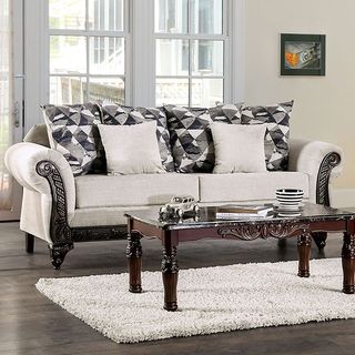 Furniture of America® Cassani Light Gray/Walnut Sofa