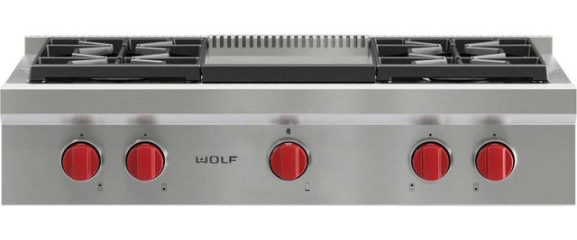 Wolf® 36" Pro Style Natural Gas Rangetop-0