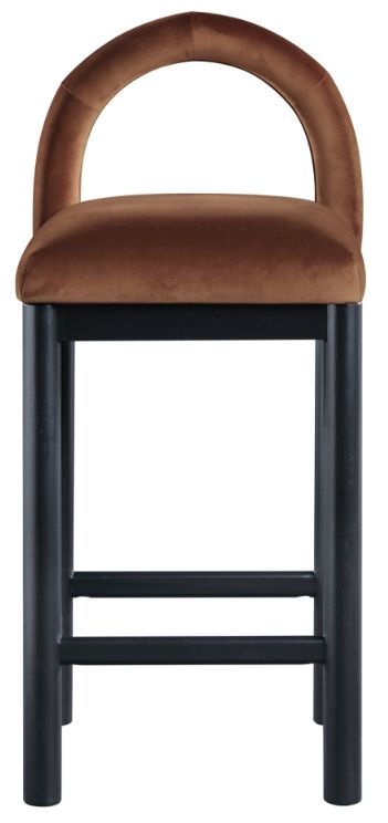 Meridian Furniture Conrad Black/Cognac Upholstered Counter Stool-1